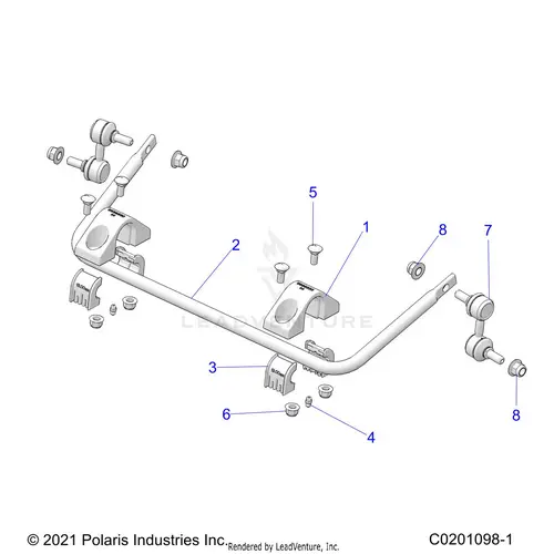 Suspension: Rear Stabilizer Bar - 2022 Polaris Rzr 200 1