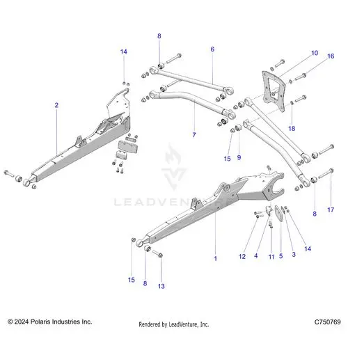 Suspension: Rear Trailing Arms And Mounting - 2025 Polaris Rzr Pro Xp 4 Sport 1