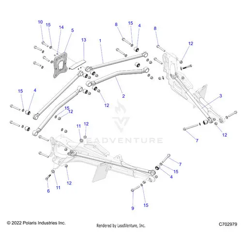 Suspension: Rear Trailing Arms Mounting (2) - 2022 Polaris Rzr Turbo R 4 Sport 1