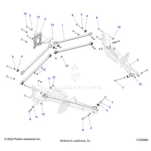 Suspension: Rear Trailing Arms Mounting - 2022 Polaris Rzr Turbo R 4 Sport 1