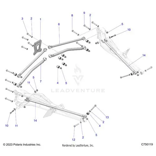 Suspension: Rear Trailing Arms Mounting - 2026 Polaris Rzr Pro R Ultimate 1