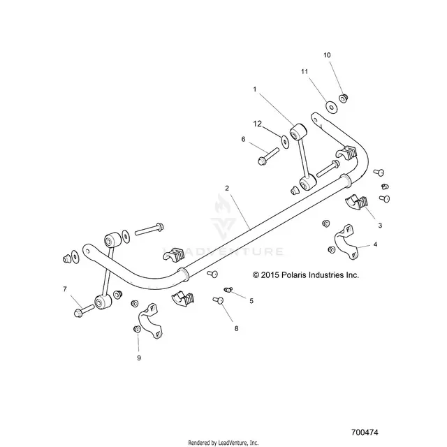 Suspension: Stabilizer Bar Rear - 2017 Polaris Rzr Xp 4 Turbo 1