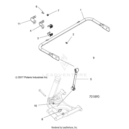 Suspension: Stabilizer Bar Rear - 2018 Polaris Rzr 570 1