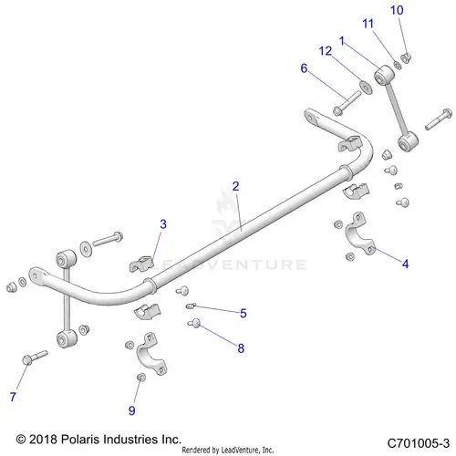 Suspension: Stabilizer Bar Rear - 2021 Polaris Rzr Xp 4 1000 High Lifter 1