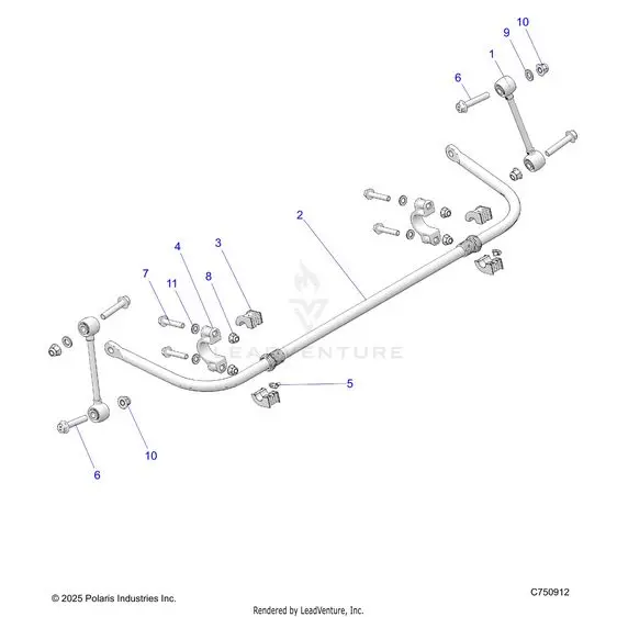 Suspension: Stabilizer Bar Rear - 2026 Polaris Rzr Xp S 4 1000 Sport 1