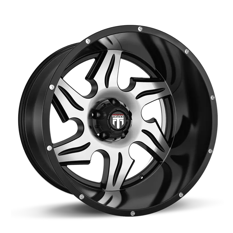American Truxx At163 Ninja Wheel – 22X14, 8X180, -76Mm Offset, Black/Machined Finish 1