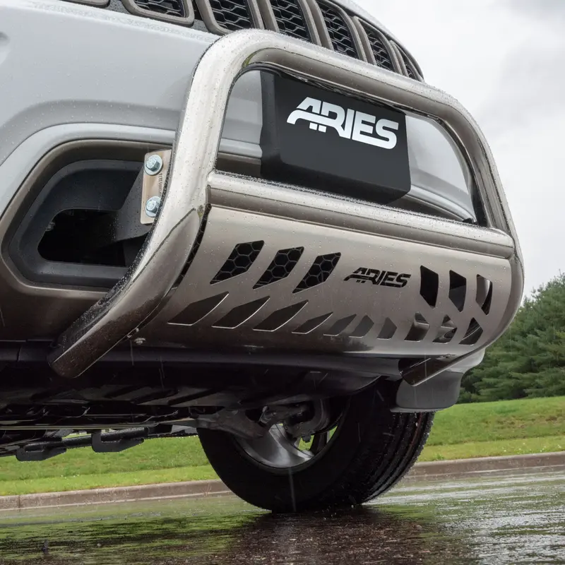 Aries Polished Stainless Steel Bull Bar – 3-Inch Diameter, Tacoma-Specific Fit 1