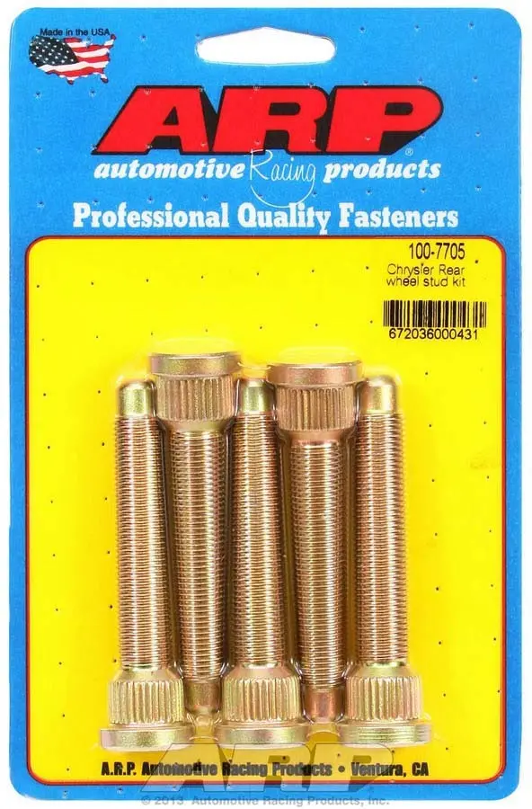 Arp 100-7705 Wheel Stud Kit – 1/2"-20 Thread, 3.125" Overall Length, Knurled Shank (5-Pack) 1