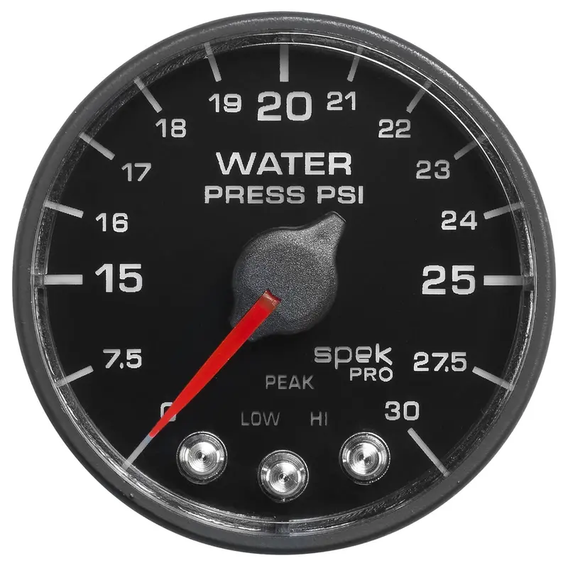 Autometer P550328-N1 Spek-Pro Water Pressure Gauge – 2-1/16", 0–30 Psi, Black Dial/Bezel 1