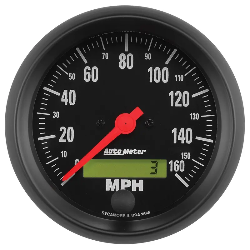 Autometer Z-Series Electric Speedometer – 3-3/8" Dial, 160 Mph, Lcd Odometer 1