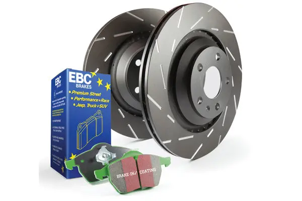 Ebc Brakes S2Kf1022 Front Brake Kit – Greenstuff 2000 Pads + Usr Slotted Rotors 1
