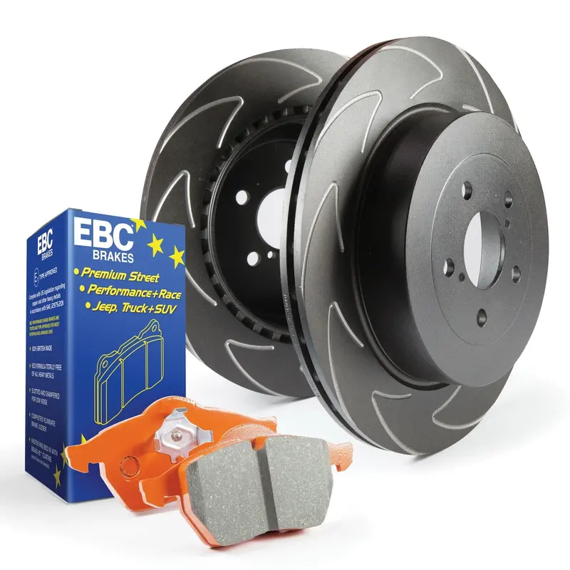 Ebc S7Kf1003 S7 Series Brake Kit – Orangestuff Pads With Bsd Slotted Rotors 1