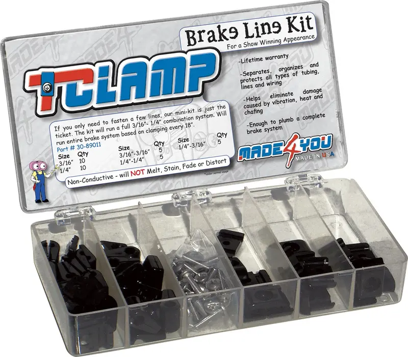 Lokar 30-890-11 T-Clamp Brake Line Installation Kit 1