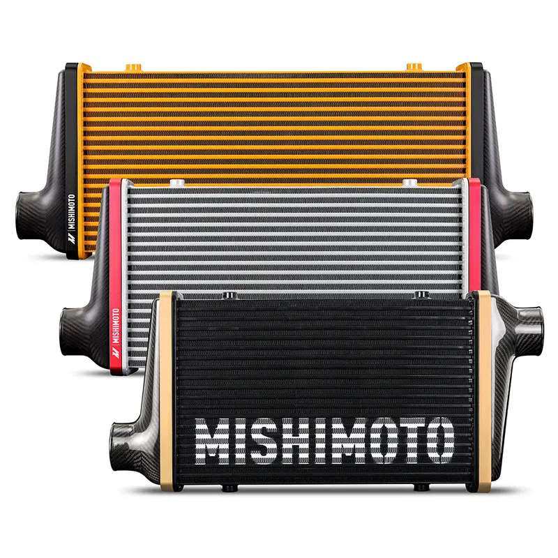 Mishimoto Mmint-Ucf-M4G-C-Bl Intercooler Core – 450Mm Matte Tank, Gold Core, Blue V-Band 1