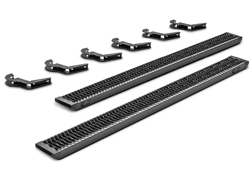 N-Fab Growler-Cab Side Steps – Compatible With 1999–2016 Ford F-250/F-350/F-450 Supercab, Texas Edition, Black Finish 1