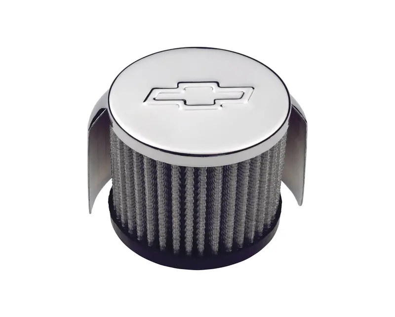 Proform 141-621 Chrome Valve Cover Breather – 3-Inch Push-In Style With Chevy Logo 1