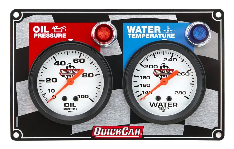 Quickcar Racing 61-6001 Dual-Gauge Panel – Oil Pressure & Water Temperature Display 1