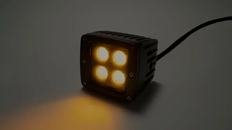 Southern Truck 77916 Cree Led Flood Cube Light – 2" Square, Amber/White, Single Unit, Black Housing 1