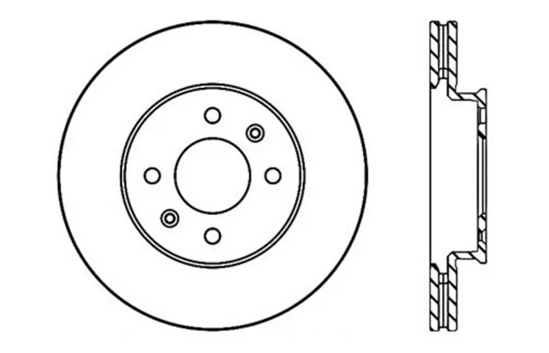Stoptech 127.50015R Front Right Drilled & Slotted Brake Rotor — Sport Series 1