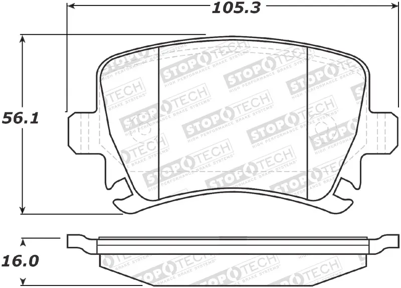 Stoptech 308.11081 Stoptech Street Brake Pads With Shims And Hardware 1