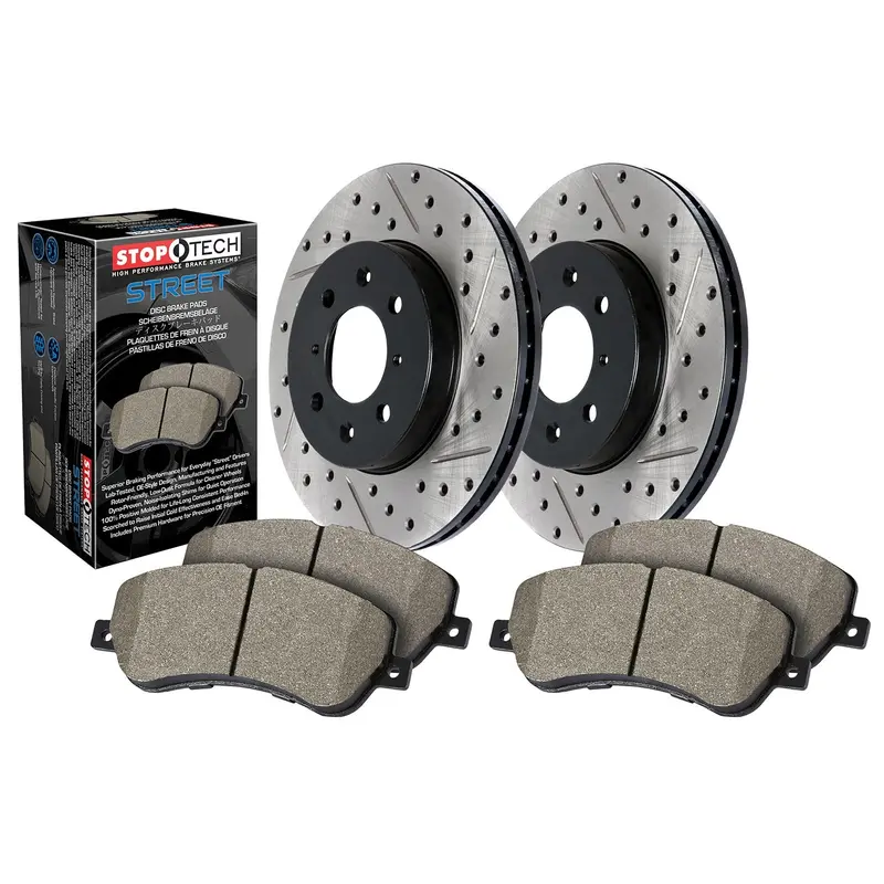 Stoptech 938.66537 Street Axle Pack; Drilled/Slotted 1