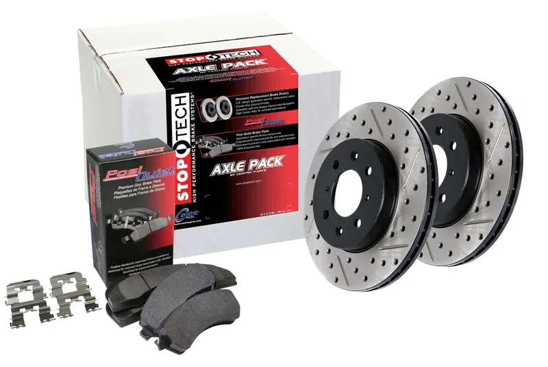 Stoptech Street Axle Pack – Rear Drilled & Slotted Brake Kit For Daily Driving And Enthusiast Use 1