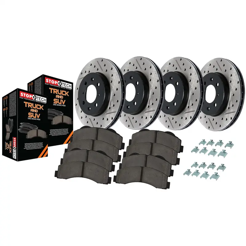 Stoptech Truck Axle Pack – Four-Wheel Slotted & Drilled Brake Kit For Heavy-Duty Applications 1